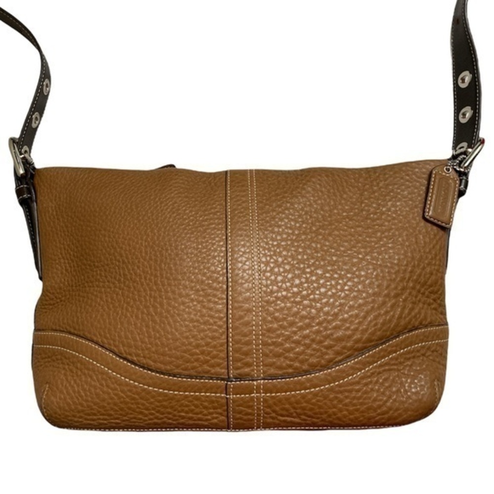 Coach brown pebbled leather bag